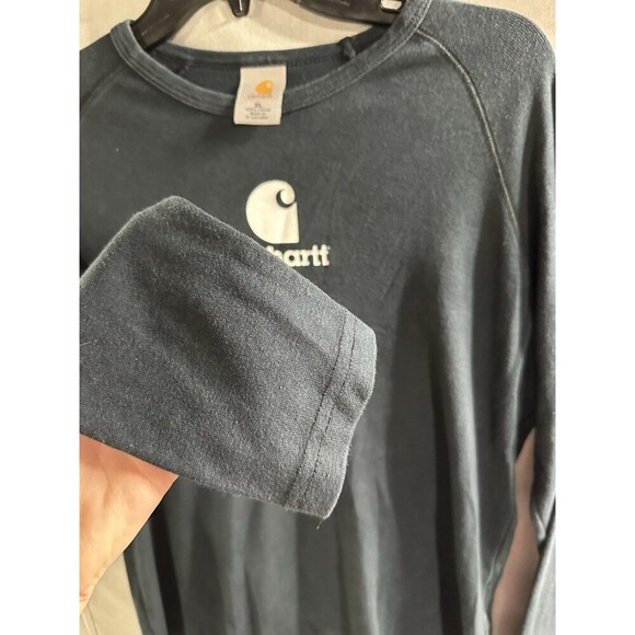 Carhartt For Women Y2k Vintage‎ Black Long Sleeve Shirt Logo Cotton XL - Picture 5 of 6
